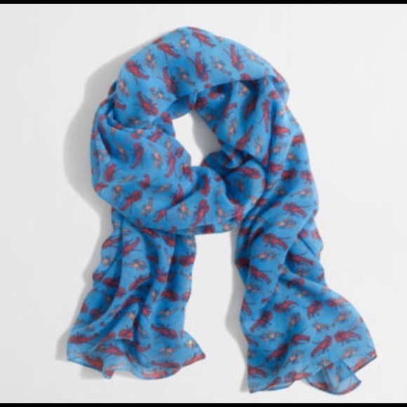 J. CREW “LOTS OF LOBSTERS” TISSUE SCARF - Picture 1 of 3